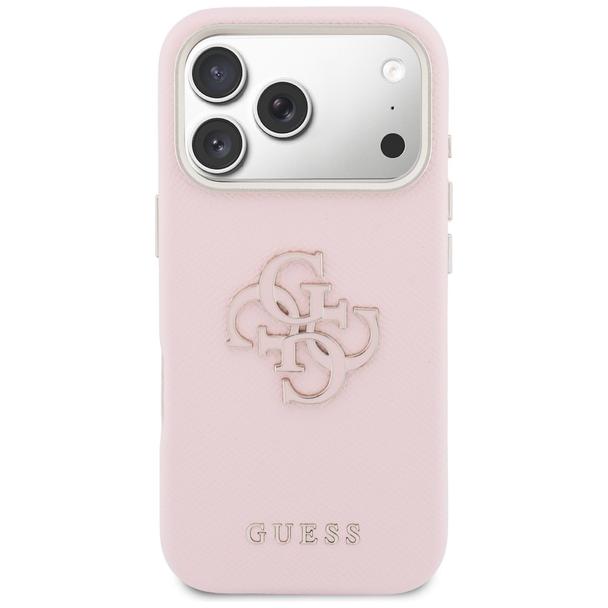 GUESS futerał do IPHONE 17 Pro GUHCP17L5PS4RGGP (PU FW Resin Logo) różowy