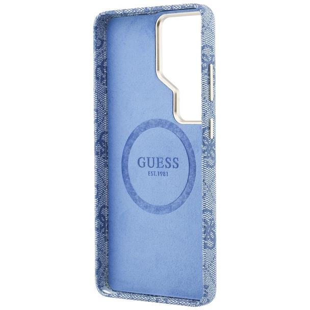 GUESS futerał do SAMSUNG S26 Ultra GUHMS26L5P4FWMSB (4G Script MagSafe) niebieski
