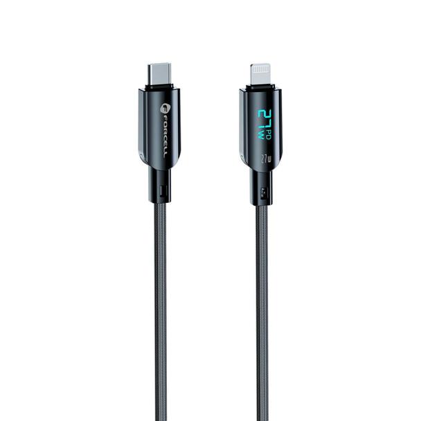 Kabel USB-C do Lightning Forcell F-Energy PD 3A 27W Digital 1,2 m C276 czarny