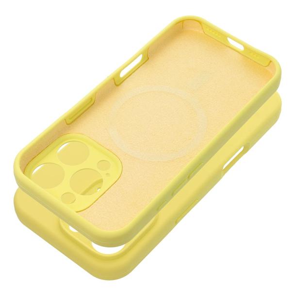 Futerał do iPhone 15 PRO Silicone 2mm zgodny z MagSafe żółty
