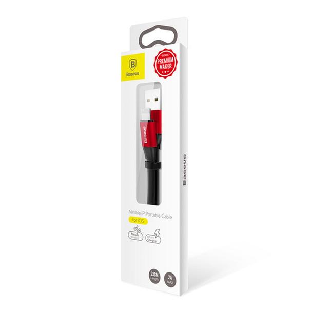 BASEUS kabel USB A do Lightning 2A Nimble CALMBJ-B91 0,23 m czarno czerwony