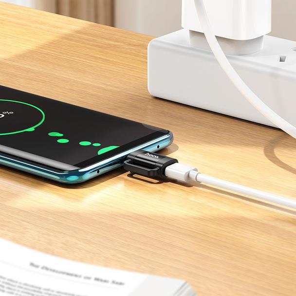 Adapter OTG USB C do Lightning Hoco 3A UA31E czarny