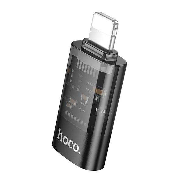 Adapter OTG Lightning do USB C Hoco UA36A transparentny czarny