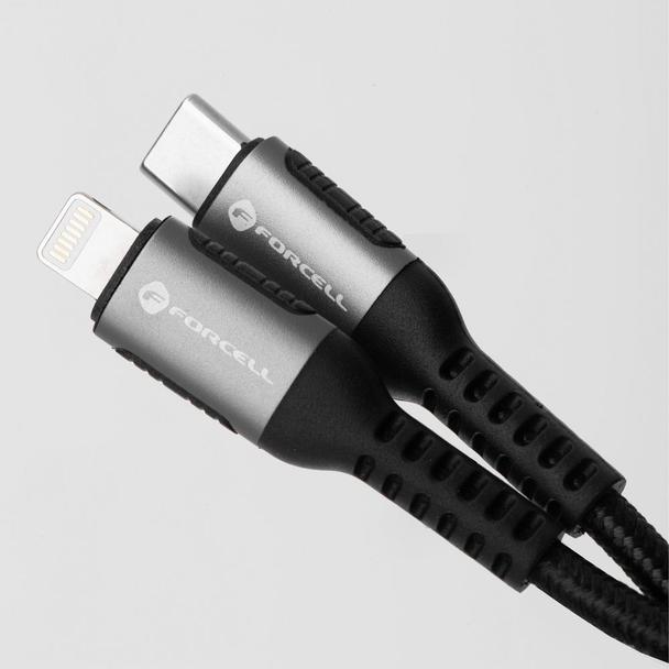 Kabel USB-C do Lightning Forcell F-Energy PD 3A 27W Cafule 0,5 m C259 czarny