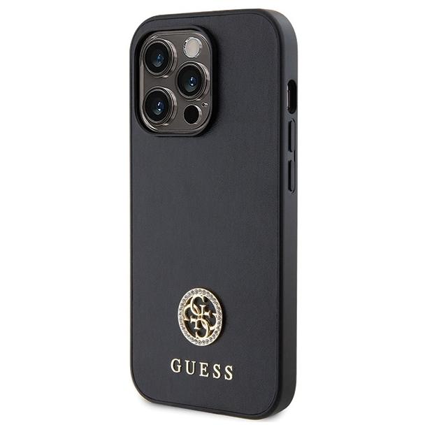 GUESS futerał do IPHONE 15 Pro GUHCP15LPS4DGPK (Strass Metal Logo) czarny
