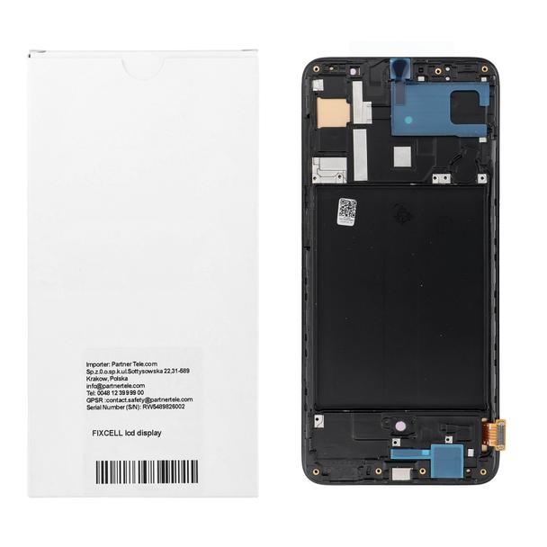 REWA wyświetlacz LCD do SAMSUNG A70 OLED czarny z ramka
