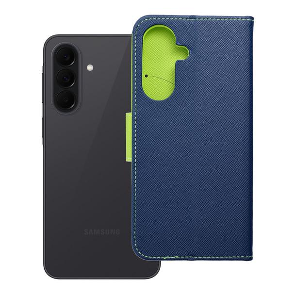 Etui z klapką na Samsung A37 Fancy Book granatowo-limonkowe