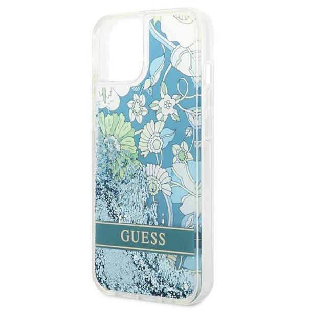 GUESS futerał do IPHONE 13 / 14 / 15 GUHCP14SLFLSN (Flower Liquid Glitter) zielony