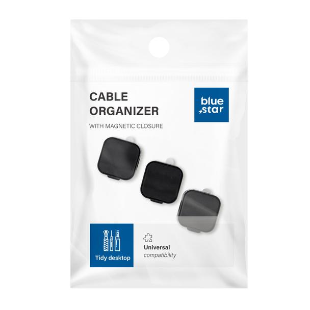 Organizer do kabli Blue Star PJ-OCZ7 magnetyczny - czarny (3 szt.)