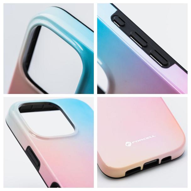 Etui na iPhone 15 Forcell F-Protect Mirage zgodny z MagSafe Military Drop-Test pinky blue