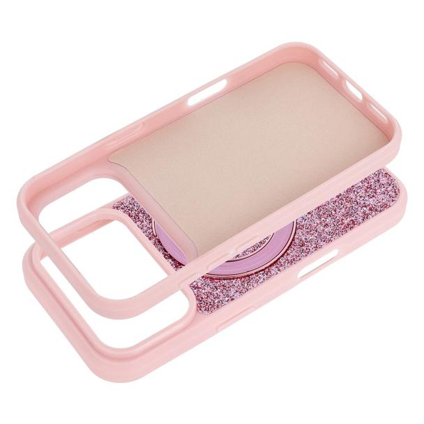 Etui na iPhone 16 Quartz Circle Stand Mag Cover różowe