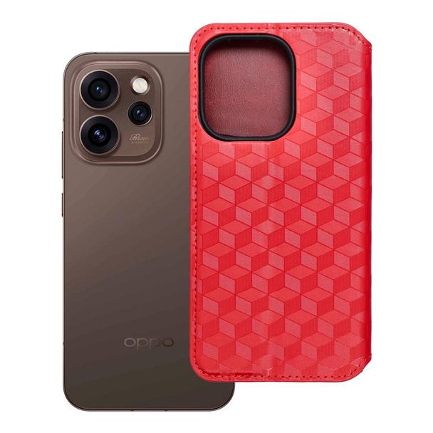 Etui z klapką na Oppo Reno 15 Pro 5G Cubic Book czerwone