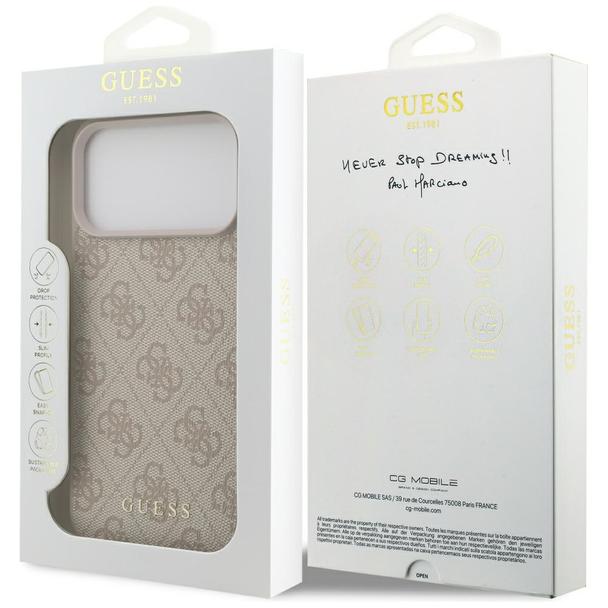 GUESS futerał do IPHONE 17 Pro Max GUHCP17XG4GFPI (PU 4G Classic) różowy