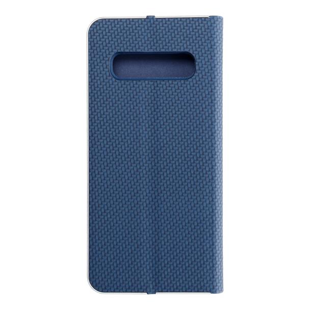 Etui z klapką na Samsung S10 Luna Book Carbon niebieskie