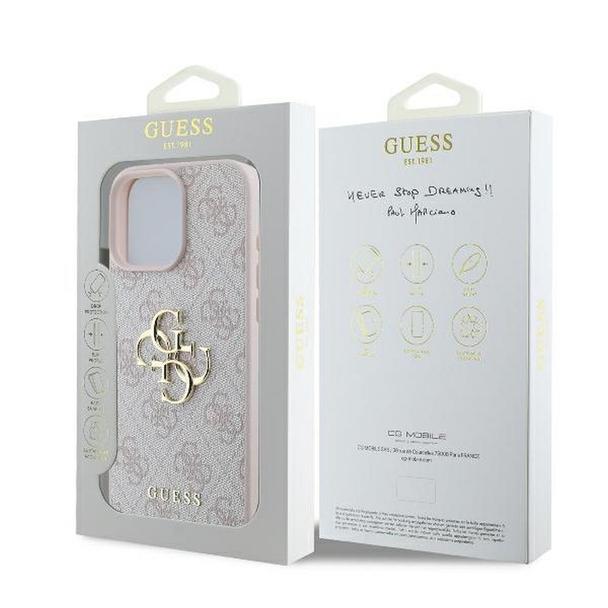 GUESS futerał do IPHONE 16 Pro Max GUHCP16X4GMGPI (4G PU Big Logo) różowy