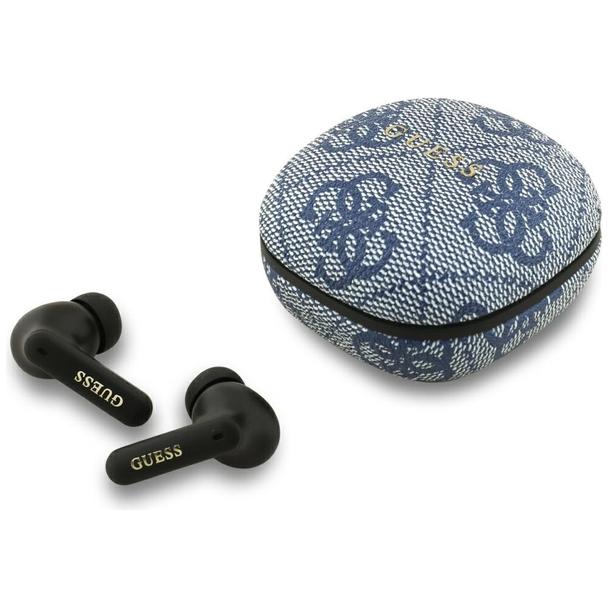 Słuchawki bezprzewodowe douszne Guess TWS ENC 4G Classic Metal Logo niebieskie