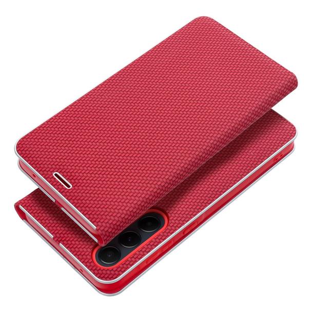 Etui z klapką na Samsung S26 FE Luna Book Carbon czerwone