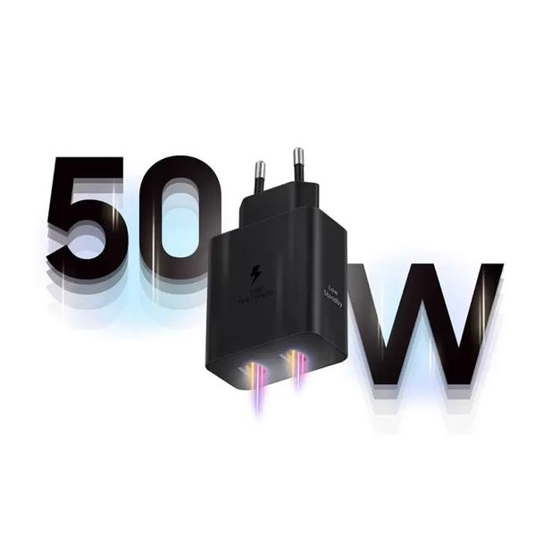 SAMSUNG oryginalna ładowarka sieciowa Typ C + kabel Typ C do Typ C PD 3A 50W EP-T5020XBEGEU czarna blister