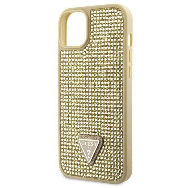 GUESS futerał do IPHONE 13 / 14 / 15 GUHCP14SHDGTPD (Rhinestone Triangle) złoty