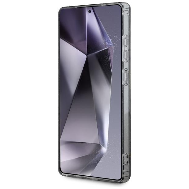 GUESS futerał do SAMSUNG S25 Ultra GUHMS25LHFLPEDK (Magnetic IML Metal Glitter Flowers Triangle) czarny