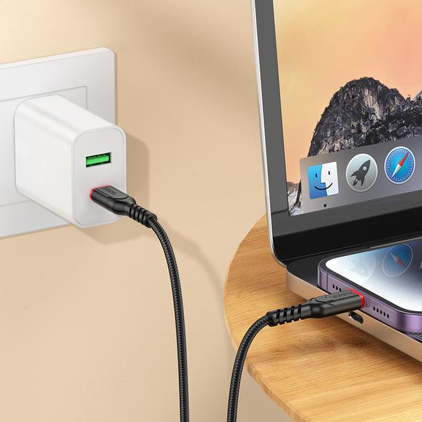 Kabel USB C do Lightning Hoco PD 27W 3 m X59 czarny