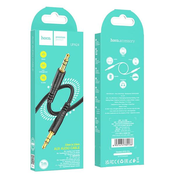 Kabel AUX Jack 3,5 mm do Jack 3,5 mm Hoco 1 m UPA24 czarny