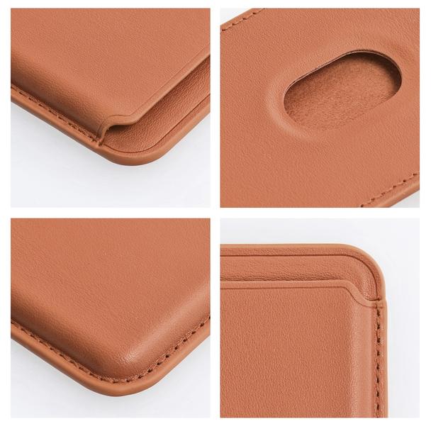 Portfel magnetyczny na karty LEATHER MAG WALLET kompatybilny z MagSafe  brązowy