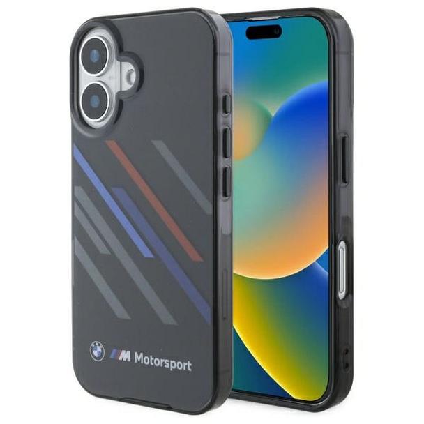 BMW futerał do IPHONE 16 BMHCP16S23HTRAK (Motorsport IML Random Stripes) black
