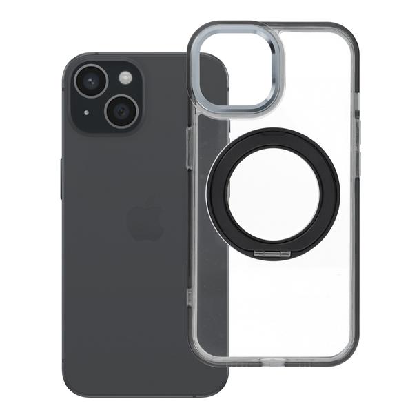 Etui na iPhone 15 Frame Circle Stand zgodne z MagSafe czarne