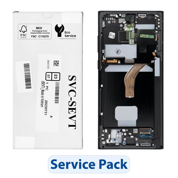 ServicePack Wyświetlacz LCD SAMSUNG S22 Ultra S908 Graphite GH82-27488E
