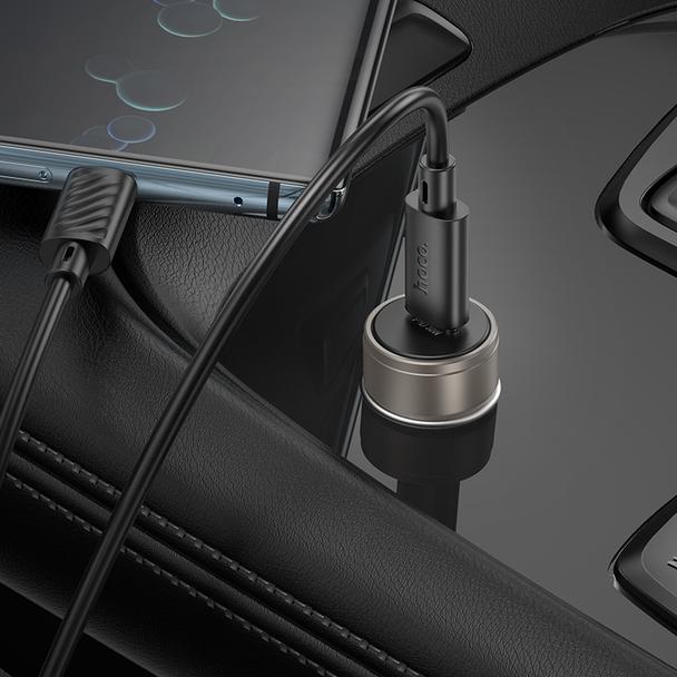 Ładowarka samochodowa Hoco USB C QC PD 30W Z57 szara