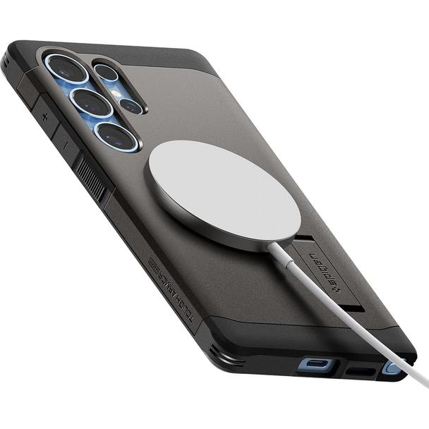 SPIGEN futerał TOUGH ARMOR kompatybilny z MagSafe do SAMSUNG S25 Ultra gunmetal