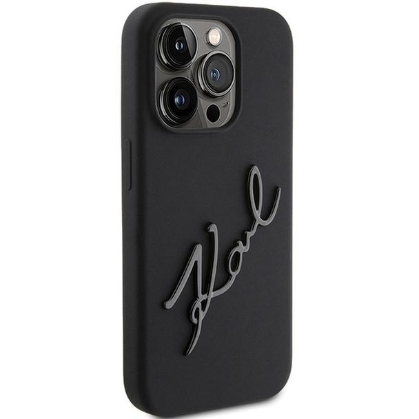 KARL LAGERFELD futerał do IPHONE 15 Pro Max KLHCP15XSKSBMCK (Silicone Karl Script Logo) czarny