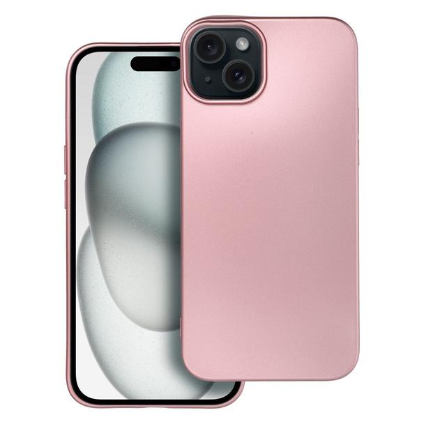 Futerał do iPhone 15 PLUS Metallic różowy