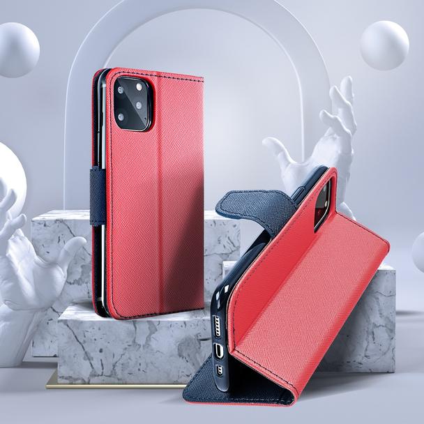 Etui z klapką na iPhone 15 PRO MAX Fancy Book czerwono-granatowe