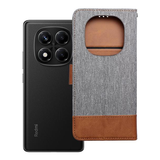 Etui z klapką na Xiaomi Redmi NOTE 14 PRO 4G Jeans Book szare