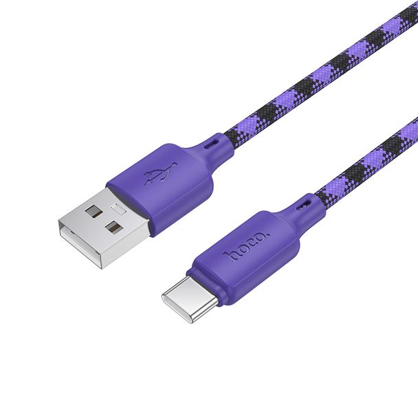 Kabel USB A do USB C Hoco 3A 1 m X116 gradient fioletowy