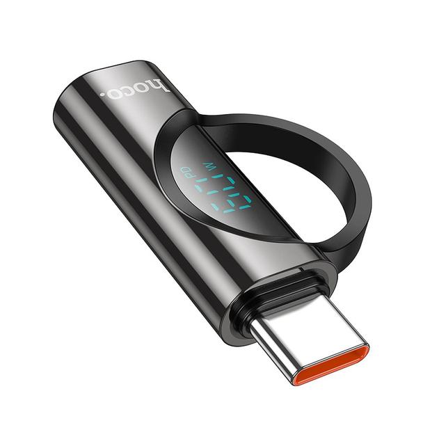 Adapter USB C do Lightning Hoco 3A 60W z wyświetlaczem UA32A czarny