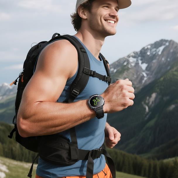 Smartwatch Hoco 1,43" AMOLED GPS z funkcją rozmowy Y37 czarny