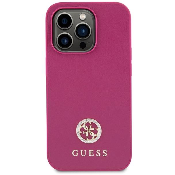GUESS futerał do IPHONE 15 Pro GUHCP15LPS4DGPP (Strass Metal Logo) różowy