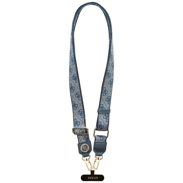 GUESS uniwesalny pasek GUUCNP4DGMB (4G PU Strap Tether Patch Strass Metal Logo) niebieski
