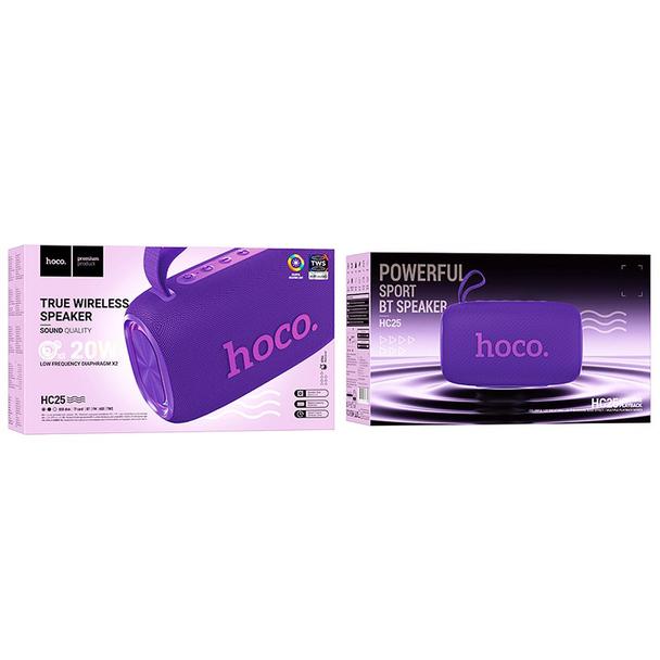 Głośnik bluetooth 2 x 10W 3h Hoco HC25 fioletowy