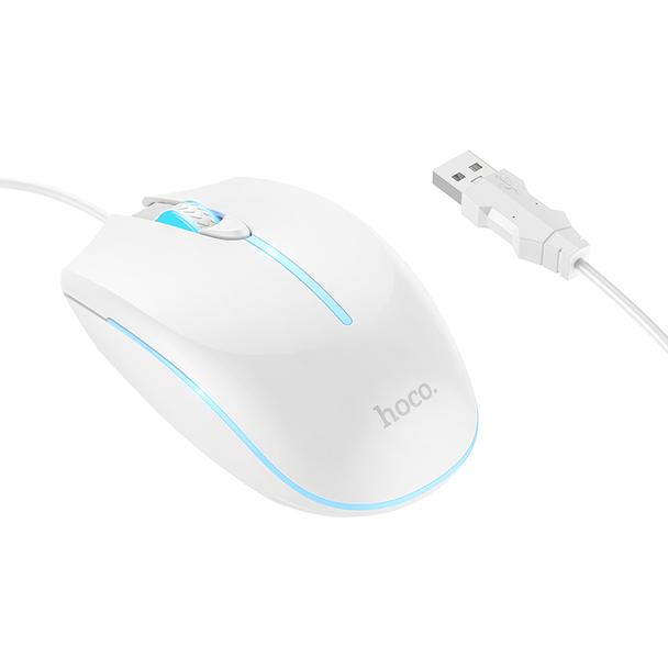 Myszka przewodowa gamingowa Hoco USB A 2400 dpi GM37 biała