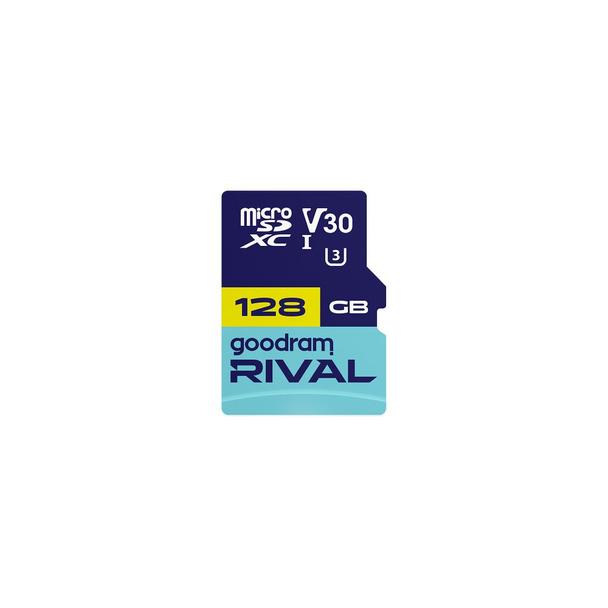 GOODRAM RIVAL Karta pamięci microSD 128GB 100MB/s class 10 UHS-I U3 V30 z adapterem SD