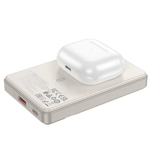 Powerbank zgodny z MagSafe Hoco 10000 mAh QC3.0 PD 3A 22,5W Q18 biały