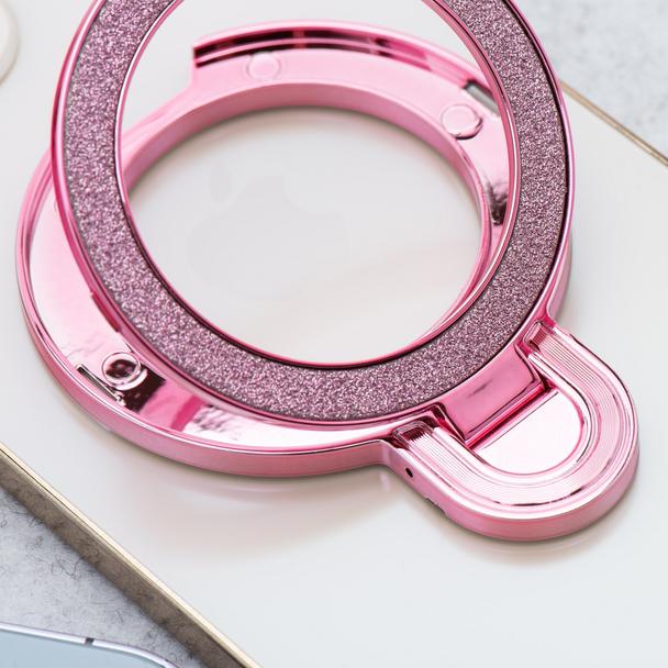 Stojak na telefon CIRCLE GLITTER - naklejany - różowy