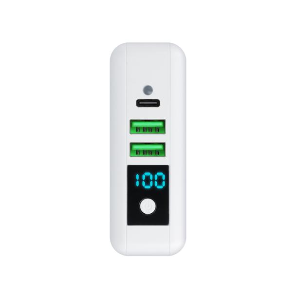 Wielofunkcyjna ładowarka Forcell F-Energy 4w1 2 x USB A + USB C 15W + power bank 8000mAh + ładowanie bezprzewodowe biała