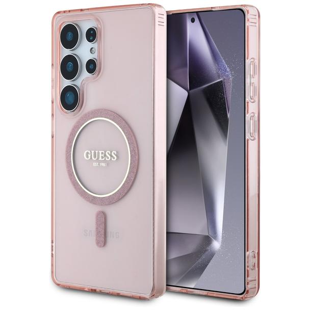 GUESS futerał do SAMSUNG S25 Ultra GUHMS25LHFGEREP (Magnetic IML Glitter Circle) różowy