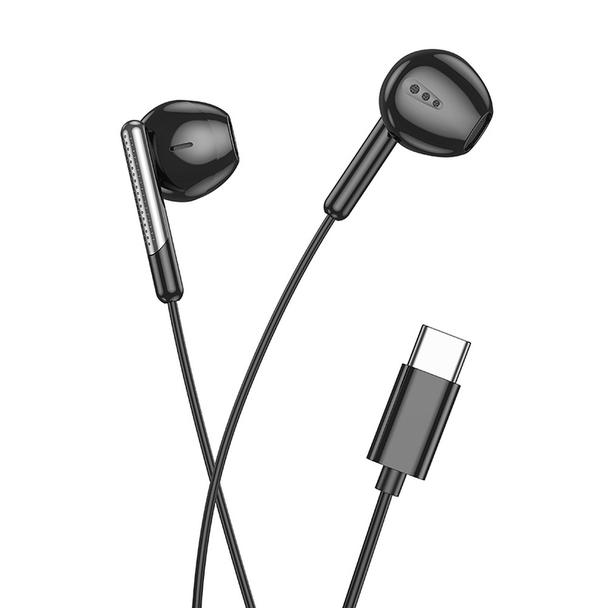 EOL Słuchawki przewodowe douszne USB C Hoco M123 czarne