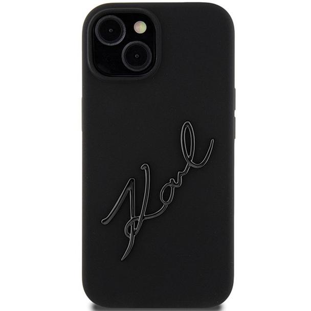 KARL LAGERFELD futerał do IPHONE 15 KLHCP15SSKSBMCK (Silicone Karl Script Logo) czarny